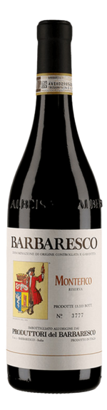 Bottle shot of 2016 Barbaresco Montefico Riserva