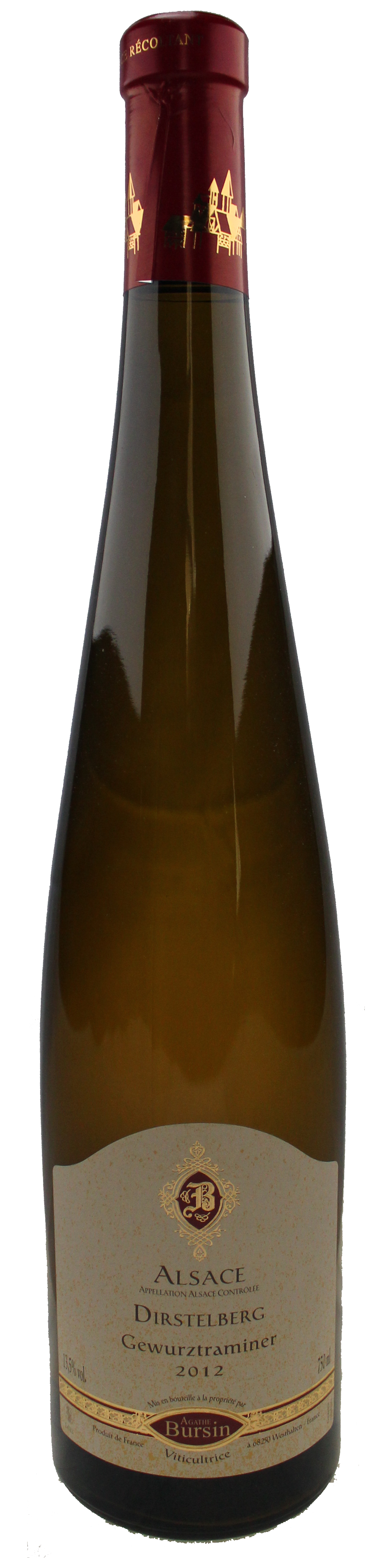 Bottle shot of 2012 Gewurztraminer Dirstelberg