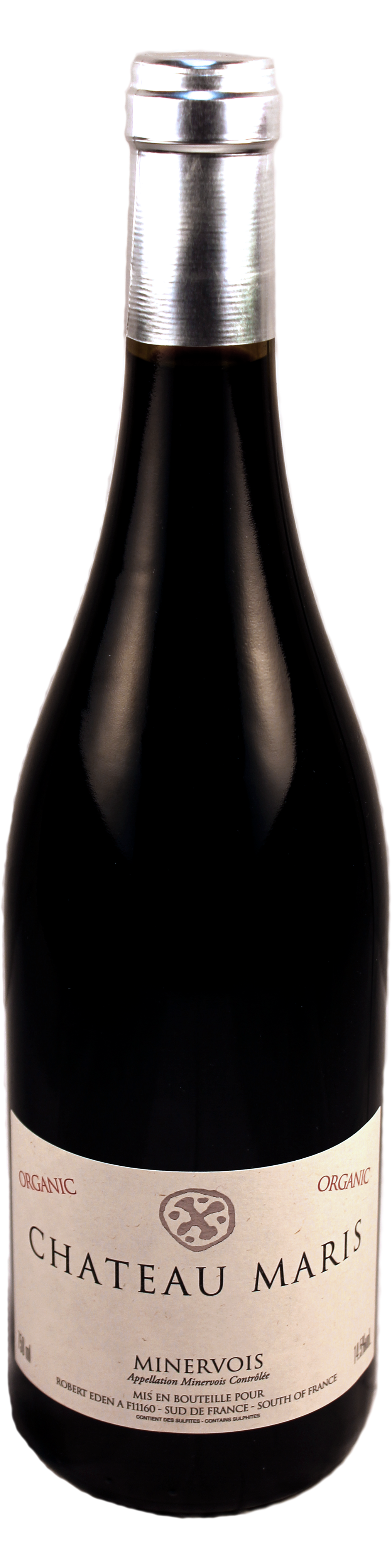 Bottle shot of 2012 Minervois Organic