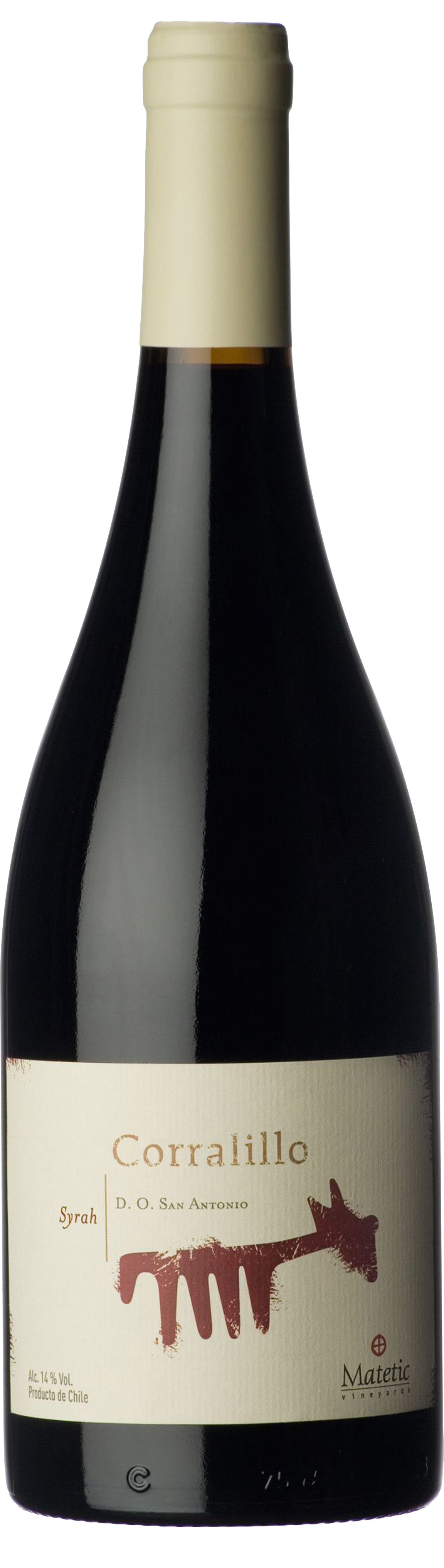 Bottle shot of 2012 Corralillo Syrah Organic