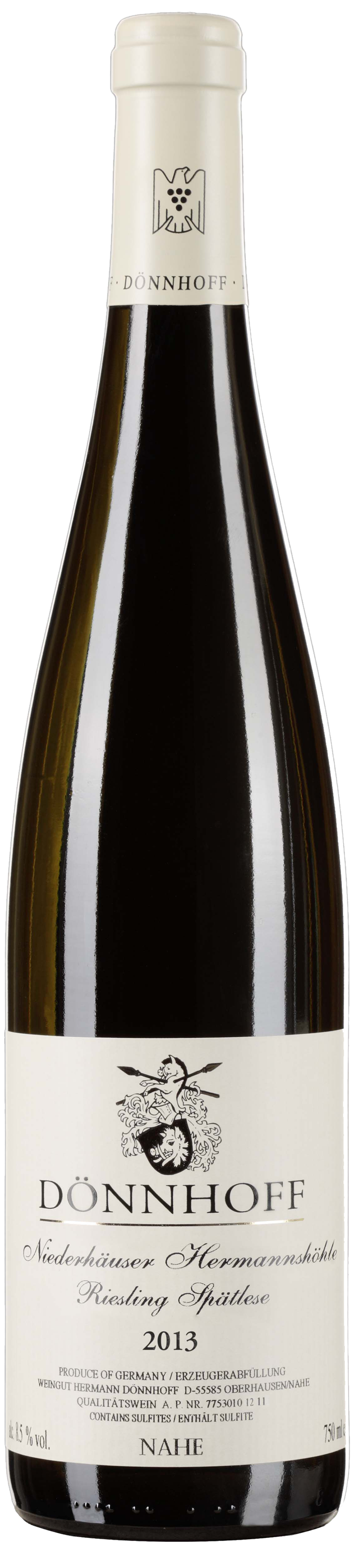 Bottle shot of 2013 Niederhauser Hermannshöhle Spätlese