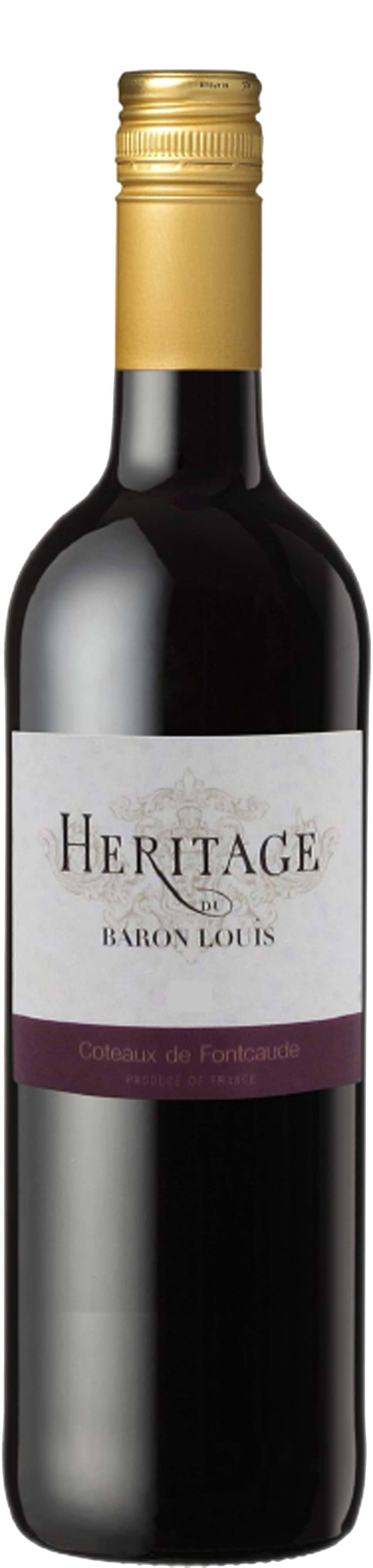 Bottle shot of 2013 Héritage de Baron Louis Rouge