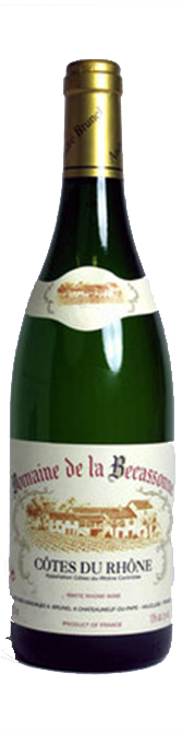 Bottle shot of 2014 Côtes du Rhône Blanc Becassonne