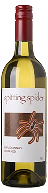 Bottle shot of 2015 Spitting Spider Chardonnay
