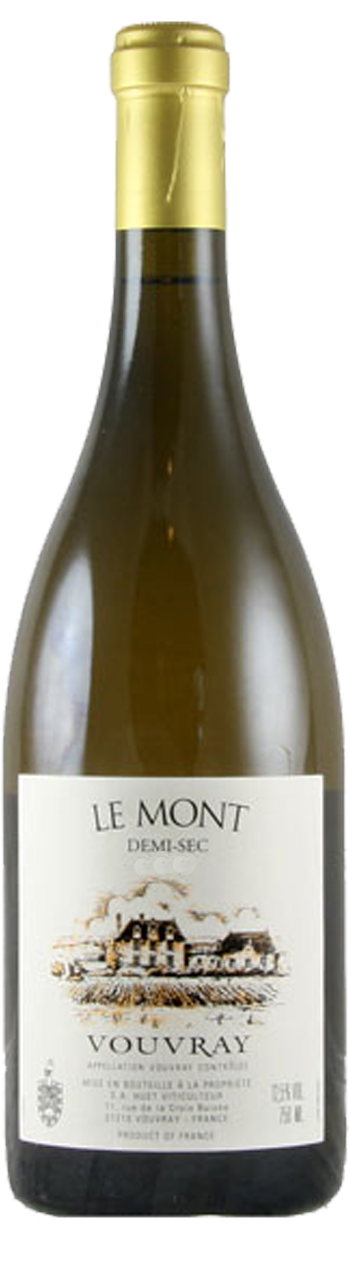 Bottle shot of 2014 Vouvray Le Mont Demi-Sec