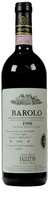 Bottle shot of 1998 Barolo Le Rocche del Falletto