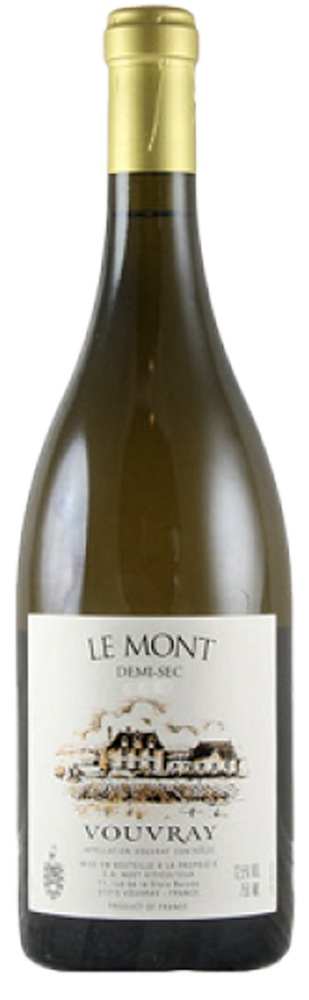 Bottle shot of 2017 Vouvray Le Mont Demi-Sec