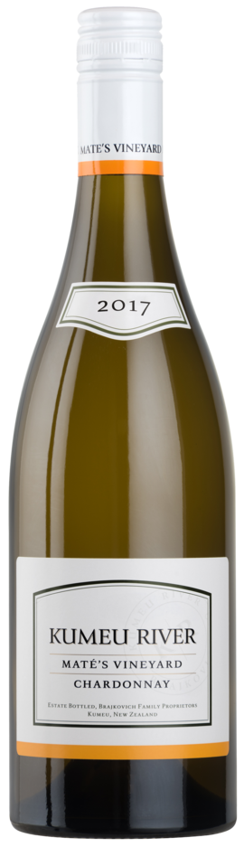 Bottle shot of 2017 Mate's Vineyard Chardonnay