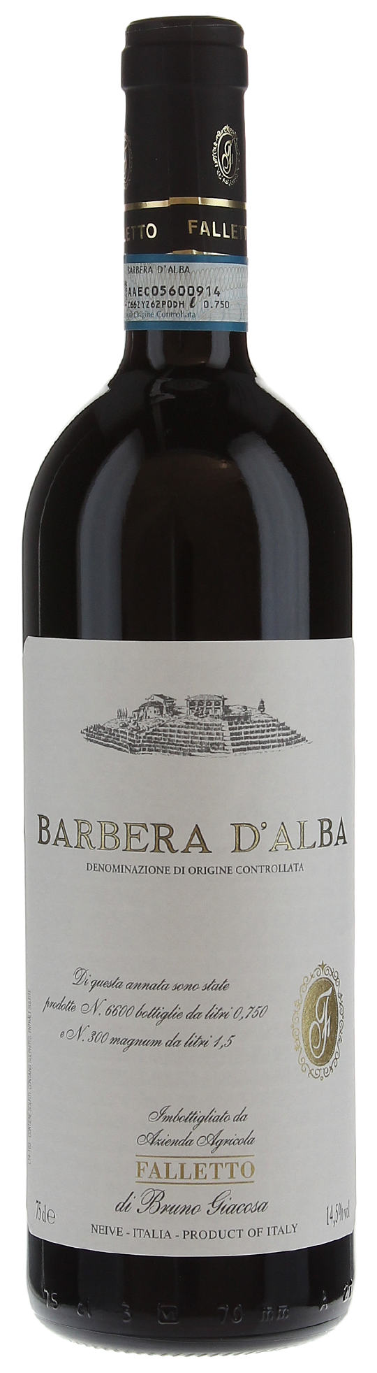 Bottle shot of 2017 Barbera d'Alba