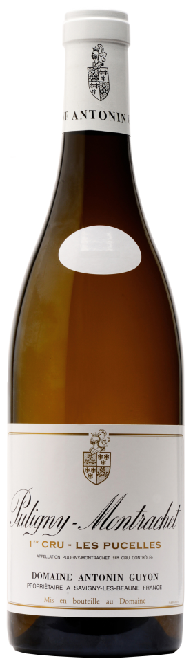 Bottle shot of 2017 Puligny Montrachet 1er Cru Les Pucelles
