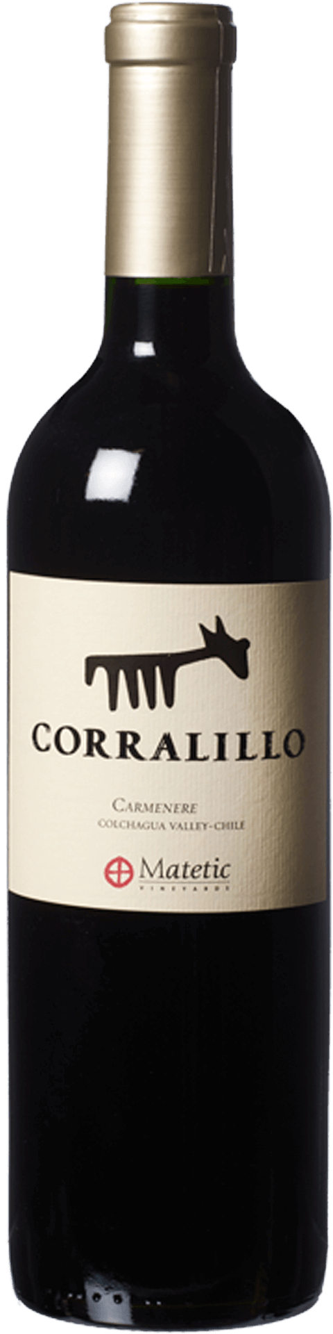 Bottle shot of 2016 Corralillo Carmenere