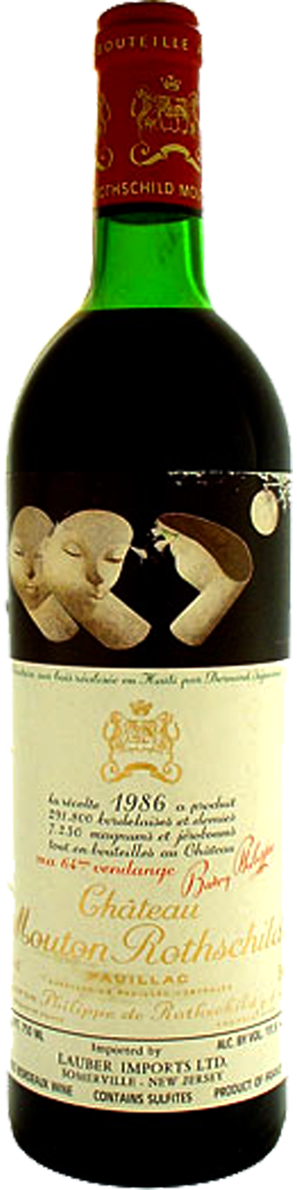 Bottle shot of 1986 Château Mouton Rothschild, 1er Cru Pauillac