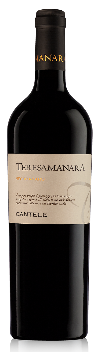 Bottle shot of 2015 Teresa Manara IGT Salento Negroamaro