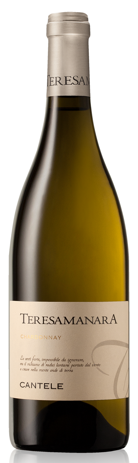 Bottle shot of 2017 Teresa Manara IGT Salento Chardonnay