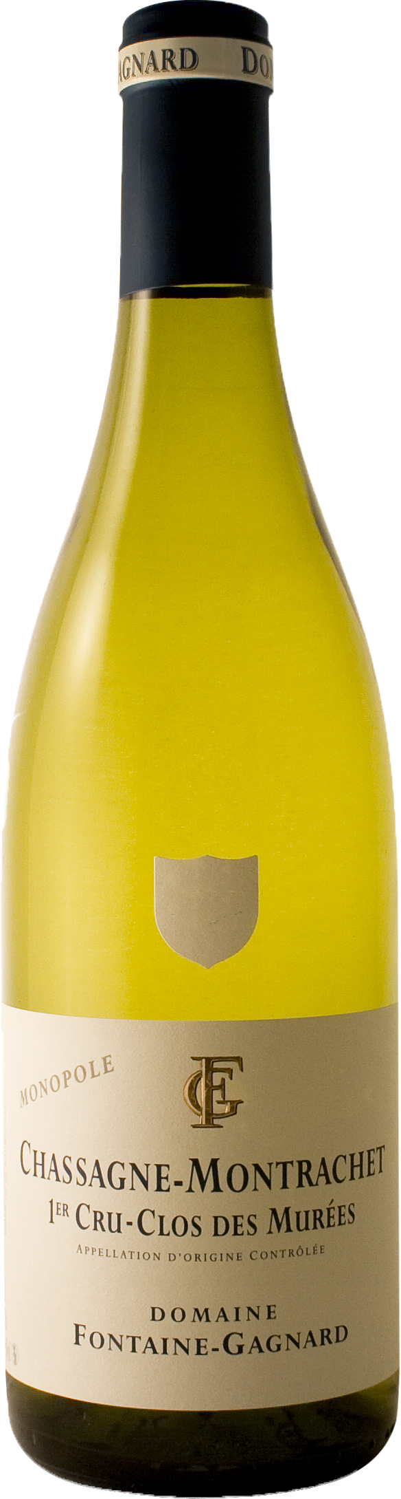 Bottle shot of 2017 Chassagne Montrachet 1er Cru Clos de Murées