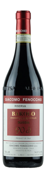 Bottle shot of 2016 Barolo Riserva Bussia 90 dì
