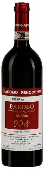 Bottle shot of 2015 Barolo Riserva Bussia 90 dì