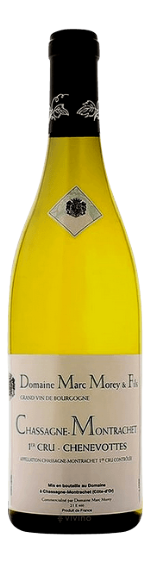 Bottle shot of 2020 Chassagne Montrachet 1er Cru Les Chenevottes