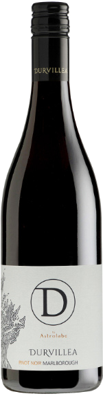 Bottle shot of 2020 Durvillea Pinot Noir