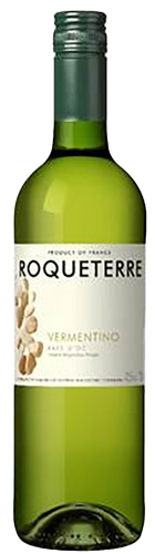 Bottle shot of 2020 Vermentino, Roqueterre