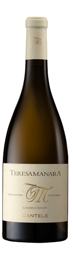 Bottle shot of 2021 Teresa Manara IGT Salento Chardonnay